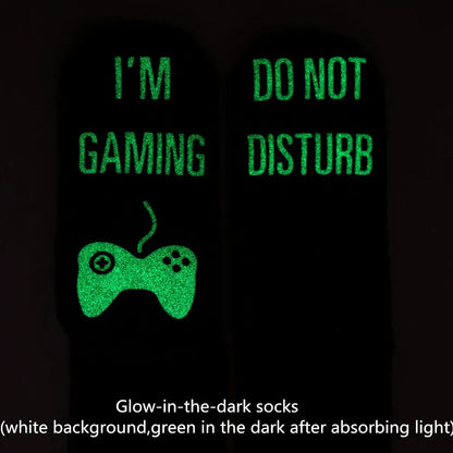 Gifts For Men BoyFriend Christmas Birthday Presents 1Pairs 'I Am Gaming'' I'm not Sleeping' Print Funny Novelty Cotton Socks