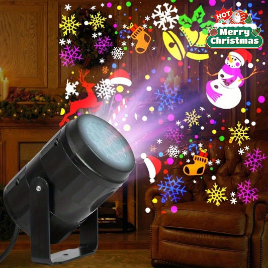 Christmas LED Projector Light USB-Powered RGB Color Changing Night Light Auto-Rotating Holiday Decoration for Home Decoration