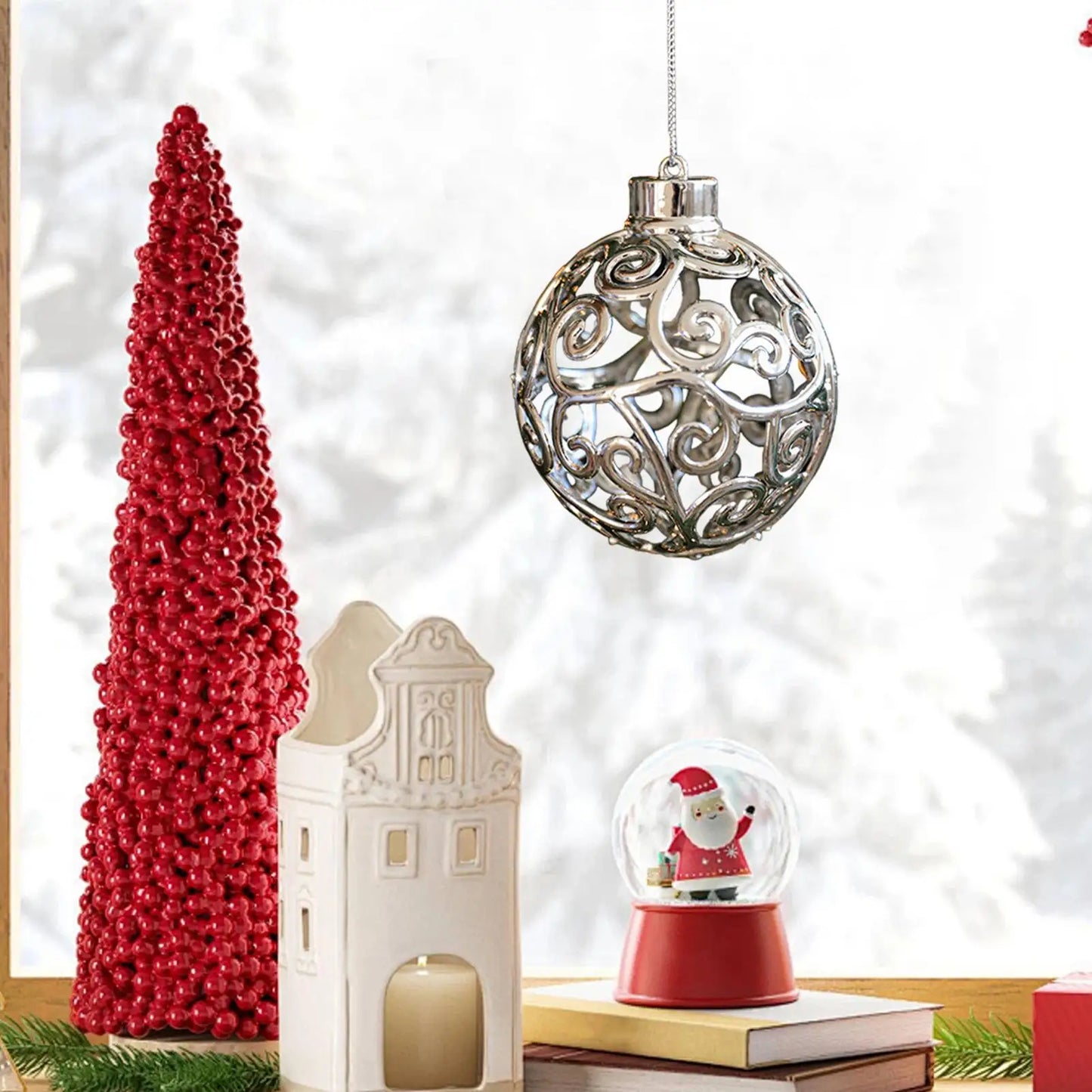 Christmas Ornaments Glossy Christmas Decoration Seasonal Pendants Charm For Home Winter Holiday Porch Window Front Door Tree