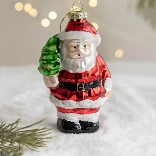 Santa Claus Christmas Glass Ornaments Snowman New Year X-mas Tree Decoration Christmas Theme Colorful Christmas Hanging