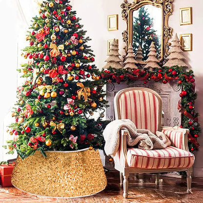 Christmas Tree Skirt Base Stand Up Round/Quadrilateral/Hexagon Xmas Trees Trunk Guard Decoration Event Wristbands Multicolor