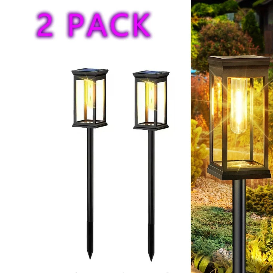 Outdoor Solar Path Lights Waterproof Garden Lighting for Patio Lawn Walkways Driveways Warm Landscape Lights