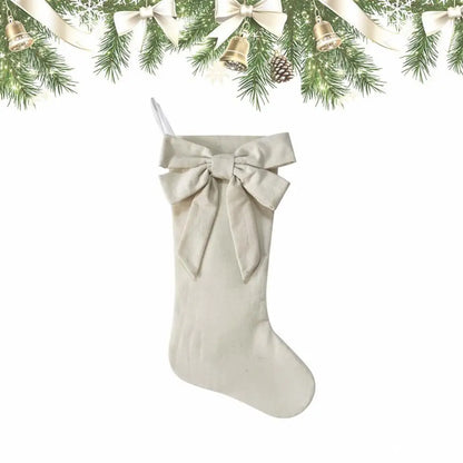 Christmas Decorations Bows Christmas Socks Candy Gift Bags Festive Christmas Atmosphere Home Hanging Ornaments