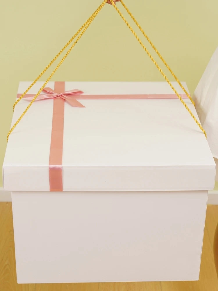 White Surprise Birthday Gift Box Extra Large Ceremony Feeling Girlfriend Present Box Special Large Size Wedding Celebration S...