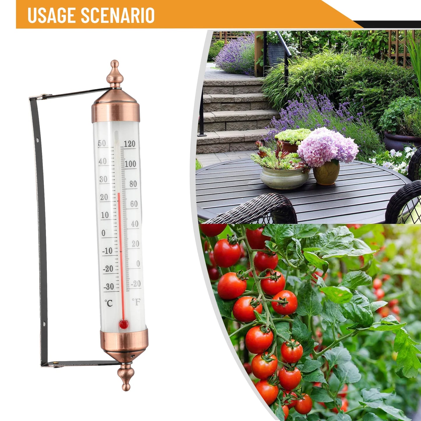 Outdoor Thermometer Garden Patio Outside Wall Greenhouse Sun Terrace Bronze Effect Outside Wall Thermometer Outdoor Thermometers