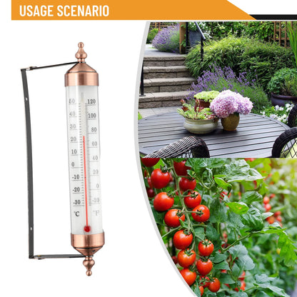 Outdoor Thermometer Garden Patio Outside Wall Greenhouse Sun Terrace Bronze Effect Outside Wall Thermometer Outdoor Thermometers