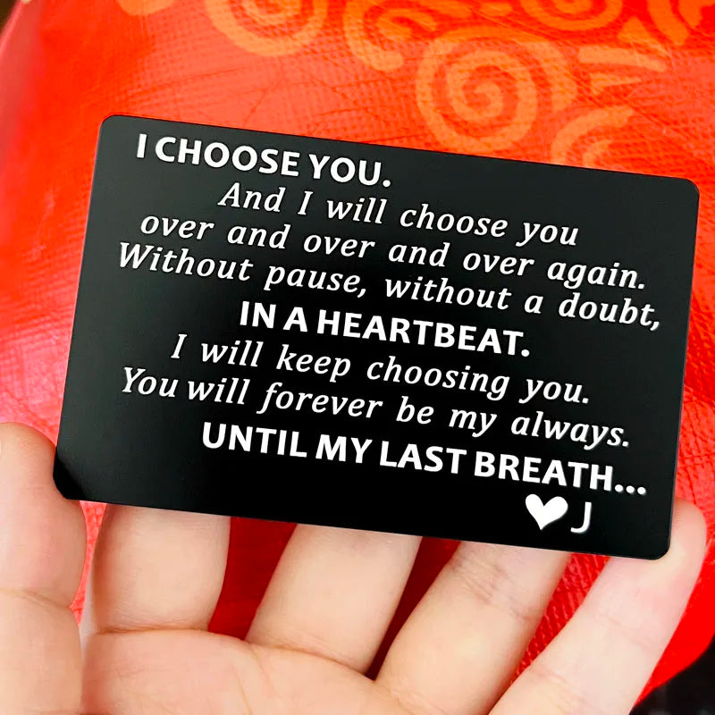 Christmas Gifts for Men Valentines Day Card Valentine Gifts for Husband  I Choose You Groom's Gifts Romantic Gifts for Him