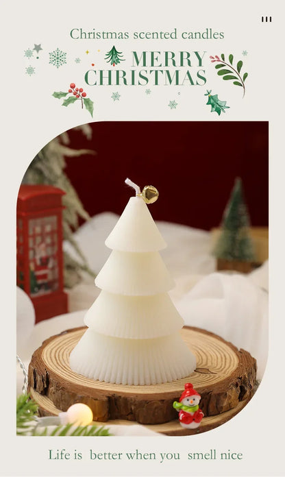 Christmas Tree Candle for Festive Decor  Red Green Home Decorative Candle for Holiday Celebrations New Year's Decor