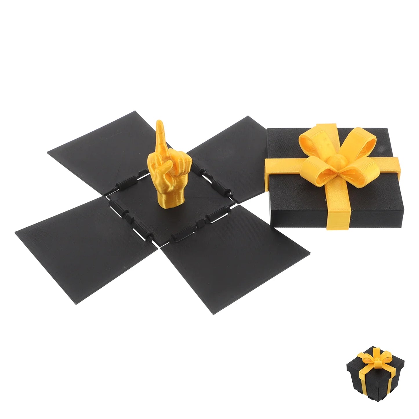 Middle Finger Surprise Gift Box Creative Spoof Hand Gesture Home Office Decor Funny Prank Toy New Year April Fools ' Day Gift
