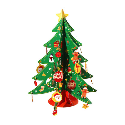 Christmas decorations desktop small paper handmade DIY folding Christmas tree scene atmosphere arrangement small ornaments