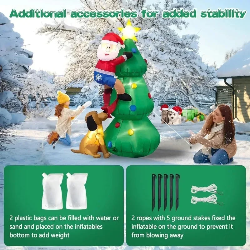 Christmas Tree Style Decorations Built-in LED Lights Inflatable Toys Model Indoor Outdoor Ornament Xmas Party Garden Decor Props