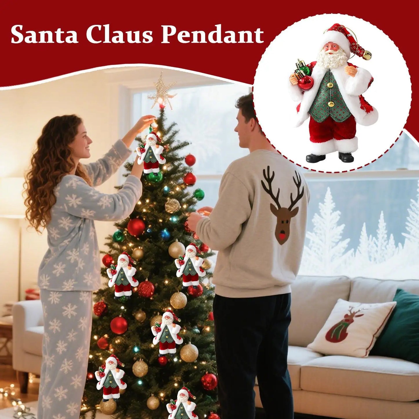 Santa Claus Ornaments Cloth Santa Tree Ornaments Holiday Decor Christmas Decorations Toys Christmas tree Santa Claus ornaments