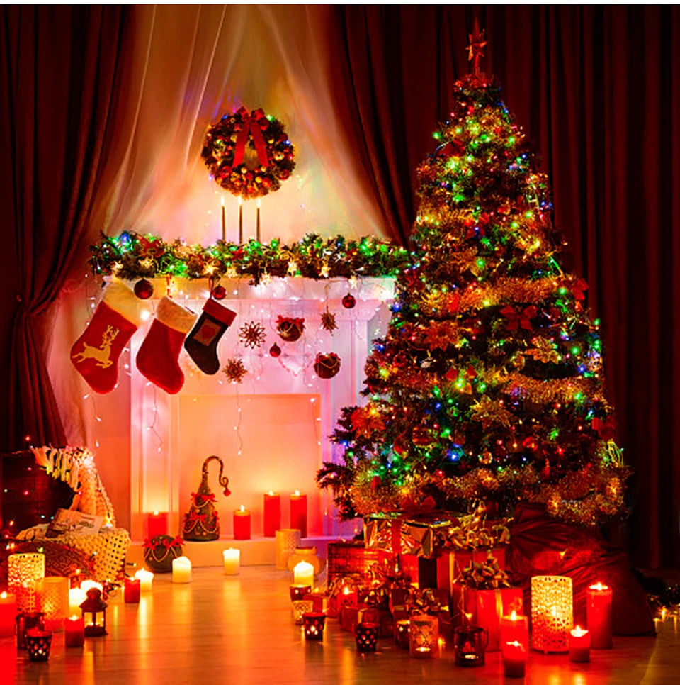 Outdoor Garden LED String Light Christmas Fairy Lights Waterproof Garland Lamp For Home Courtyard Holiday New Year Party Decor