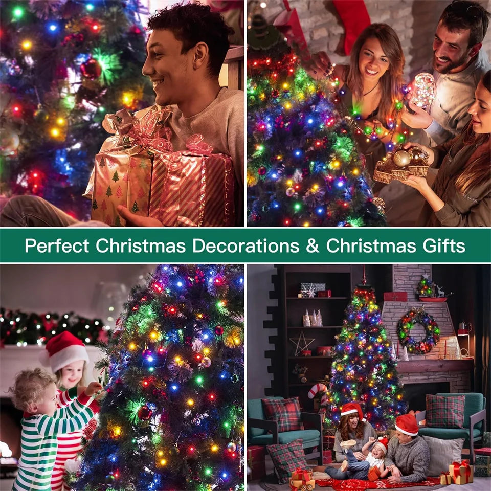 Christmas String Lights with Ring for Tree 2M 1.5M Christmas Tree Lights Xmas Fairy Lights for Christmas Tree Decorations