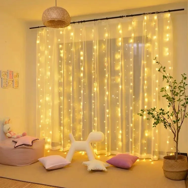 LED String Lights Christmas Decoration Remote Control USB Wedding Garland Curtain 3M Lamp Holiday For Bedroom Bulb Outdoor Fairy