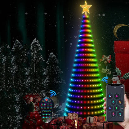 Christmas Ornamental Tree Lights Smart APP Music Sync Waterproof Indoor Outdoor String Christmas Decoration Atmosphere Lighting
