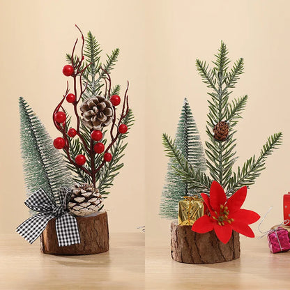Christmas Decorations Small Artificial Christmas Trees Tabletop Ornaments 2026 Xmas New Year DIY Home Arrangements PE Decors
