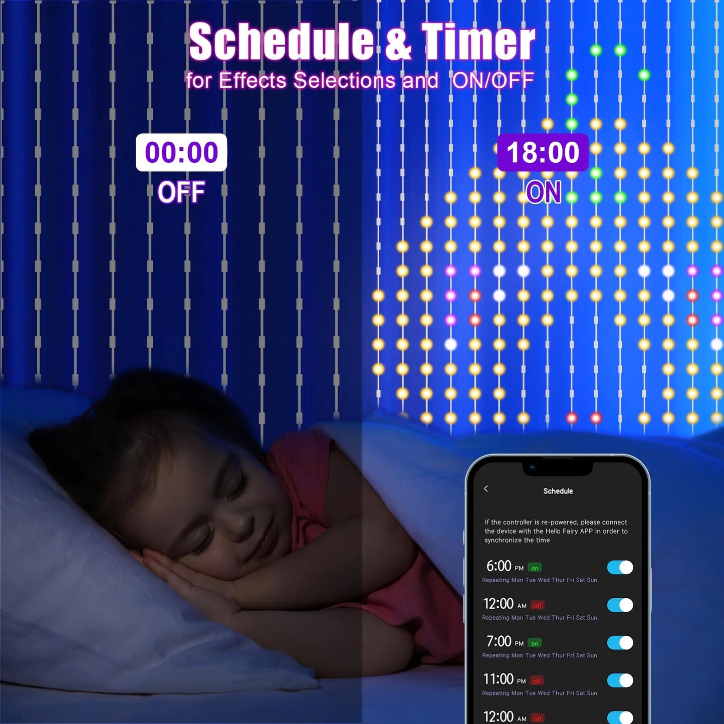 Christmas LED Curtain Lights Smart APP Controlled DIY Text Pattern Animation Display Music Change Light Garland Festival Decor