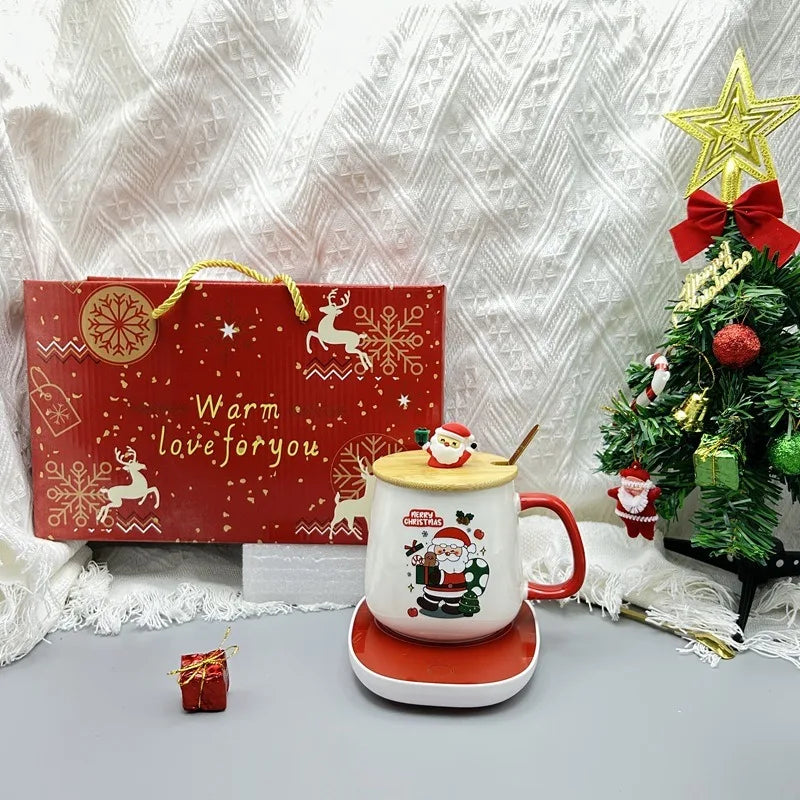 Hot-selling Christmas gifts: Warm cups, covered spoons, souvenir mugs, Christmas ceramic cups