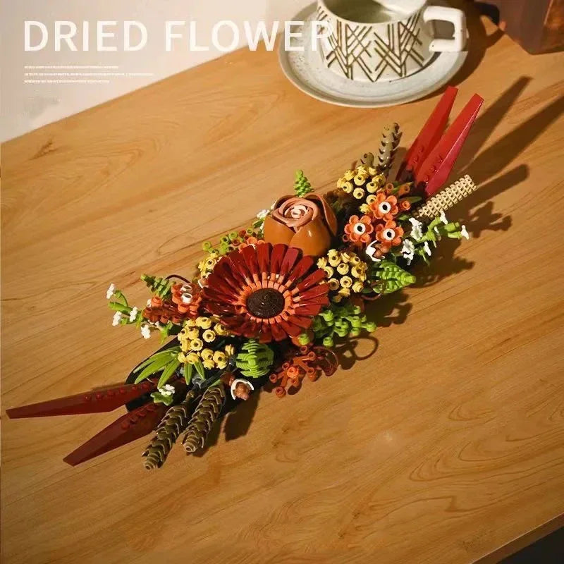 8 bouquets of eternal flowers, roses, orchids, succulents, building blocks, gifts for girls and children  Christmas Gifts