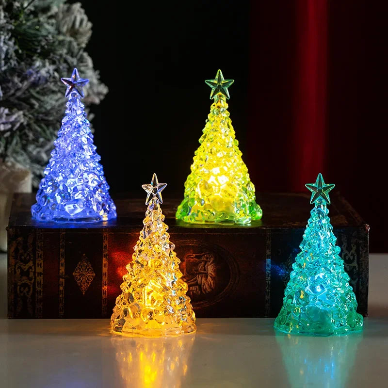 Christmas Tree With Lights Mini Christmas Trees With Led Lights Clear Crystal Table Tree Ornaments For Christmas Decorations