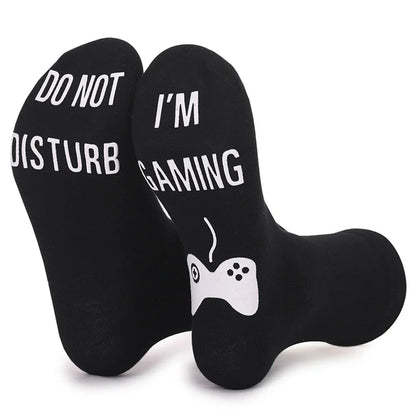Gifts For Men BoyFriend Christmas Birthday Presents 1Pairs 'I Am Gaming'' I'm not Sleeping' Print Funny Novelty Cotton Socks