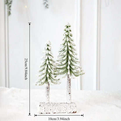 Christmas Tree Decoration Mini Christmas Tree Artificial Bottle Brush Trees with Snow Frost Flocked Pine for Winter Table Decor