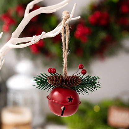 Christmas Jingle Bells Ornaments Retro Metal Christmas Bells Set Holiday Christmas Tree Decoration Window Memorial Ornament