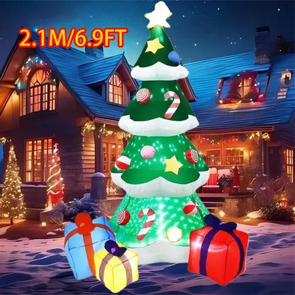 Christmas Tree Style Decorations Built-in LED Lights Inflatable Toys Model Indoor Outdoor Ornament Xmas Party Garden Decor Props