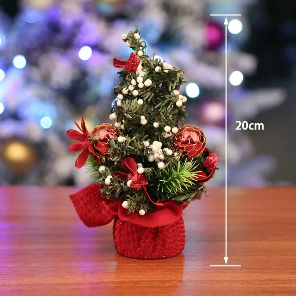 Christmas Decorations Small Artificial Christmas Trees Tabletop Ornaments 2026 Xmas New Year DIY Home Arrangements PE Decors