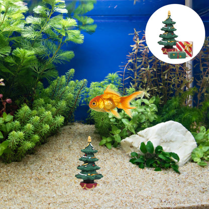 Aquarium Decor Christmas Decorations Xmas Ornaments Tree Holiday Artificial Mini