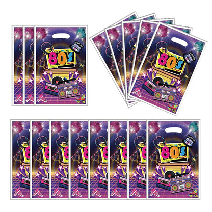 80s Gift Bags Birthday Party Decoration 90s Goody Biscuit Package Retro Disco Candy Bag Baby Shower Kids Gift For Party Supplies