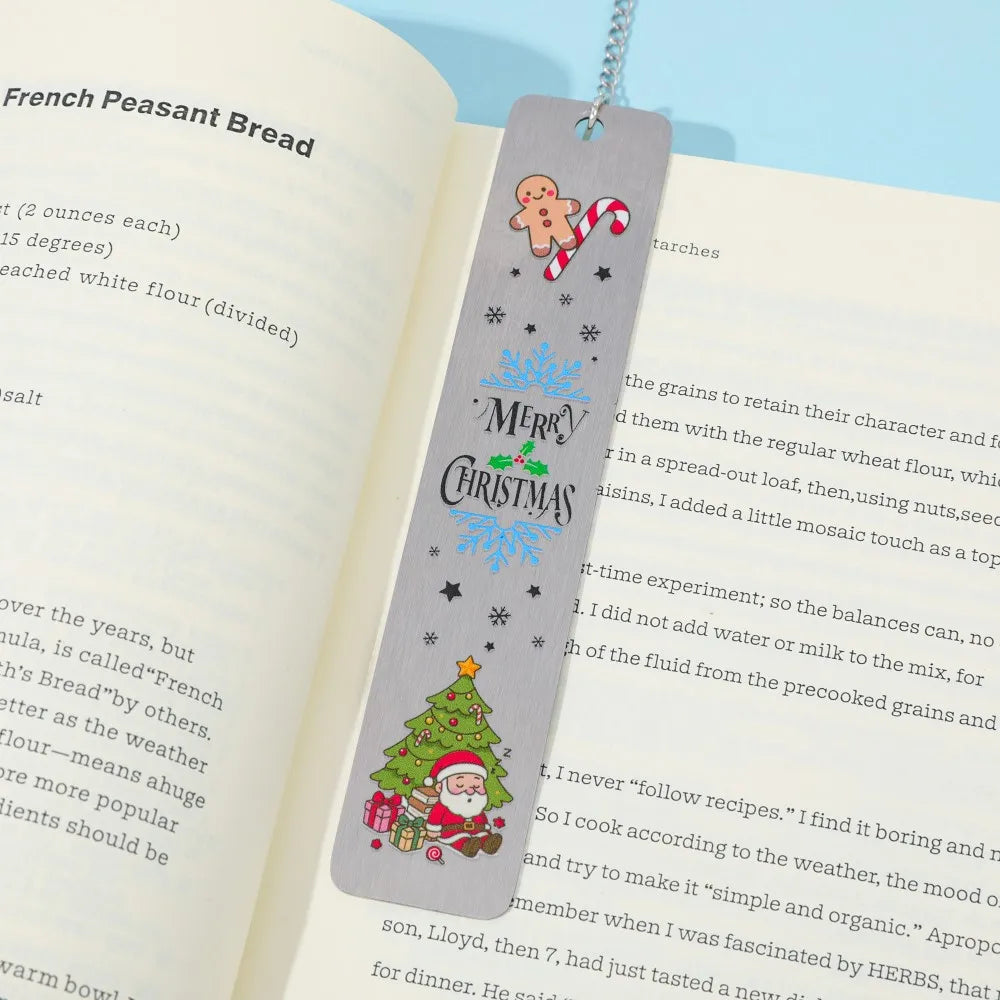 The best choice for Christmas reading gifts is stainless steel metal bookmarks, black high-end gift box packaging.