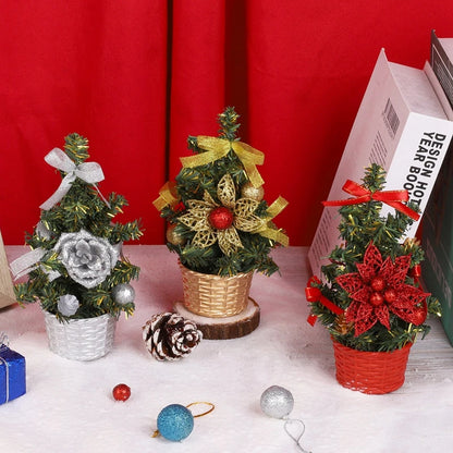 3PCS Xmas Tree Artifical Mini Christmas Tree Christmas Gift Snow Frost Trees Home Decor