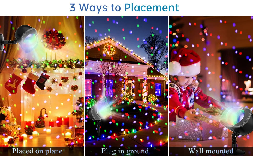 Christmas Snowfall Projection Lights Indoor Outdoor Holiday Lights With Remote Control for Halloween Christmas Party Wedding