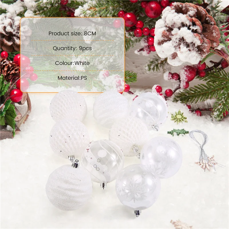 ABYN-Christmas Ball Baubles Big Tree Decorations Balls Xmas Party Hanging Ornaments Christmas Decorations For New Year