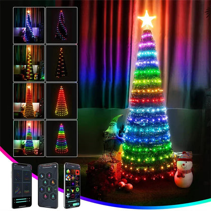 Christmas Ornamental Tree Lights Smart APP Music Sync Waterproof Indoor Outdoor String Christmas Decoration Atmosphere Lighting