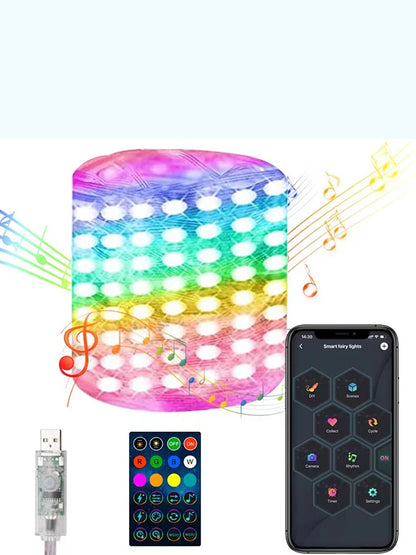 LED RGB Christmas Tree Light Strips with App & Remote Control