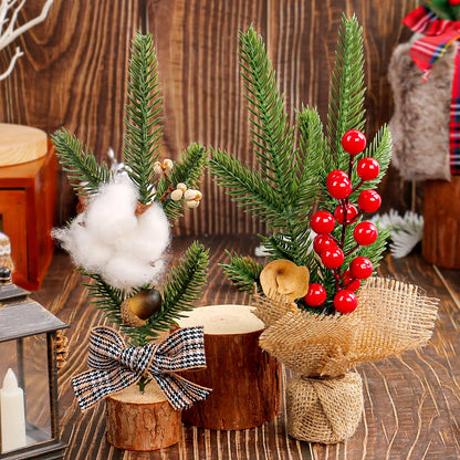 Christmas Decorations Small Artificial Christmas Trees Tabletop Ornaments 2026 Xmas New Year DIY Home Arrangements PE Decors