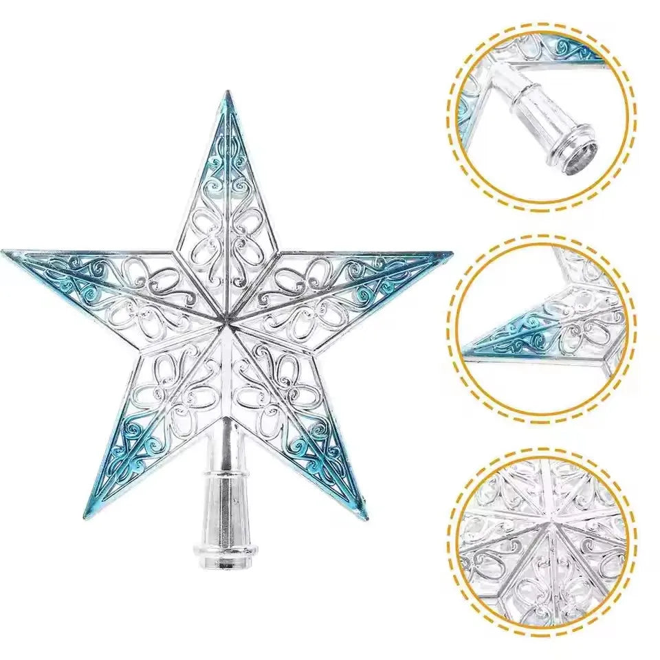Christmas Ornament Christmas Tree Star Topper Star Party Decoration Tree toppers Blue Decorchraitmas Supplies Favors