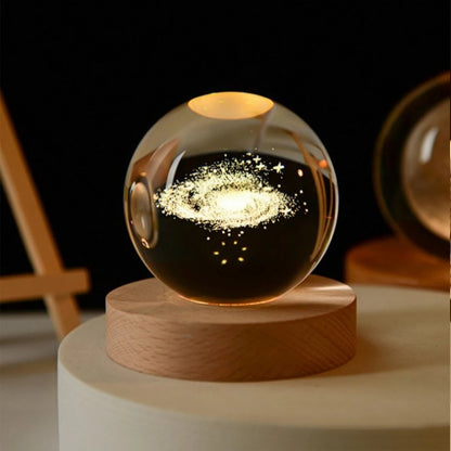 NEW Christmas Birthday Gifts6 Crystal Ball Planet Night Light Laser Solar System Globe Astronomy Festival GiftsDesktopDecoration