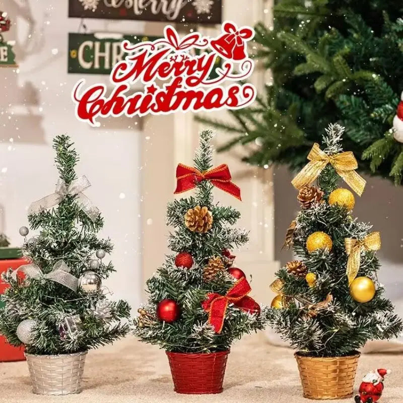 Christmas Tree Decorations Children DIY Handicraft Home Bedroom Party 20/30/40cm Artificial Christmas Tree 2023 New Year Gift