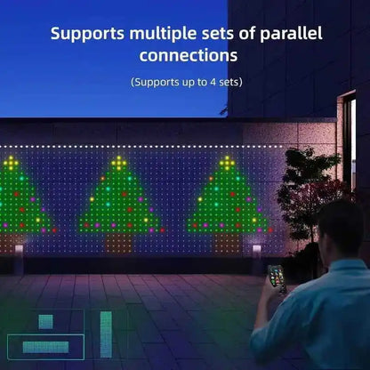Christmas Lights Bluetooth Music App USB DC5V WS2812B Smart Led String Control RGBIC Curtain LED Addressable Party Decoration