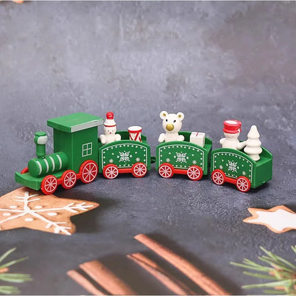 Christmas  Train Ornaments Mini Snowman Gingerbread Decors Train Kids Gifts Toys Christmas New Year Party Home Decorations
