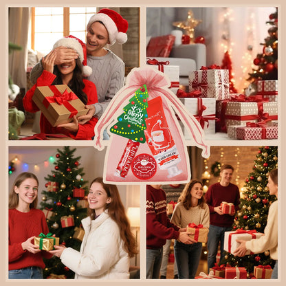 25 pieces/box gift assembly and distribution - lipstick, hand cream, balm, Christmas cards, red gift gauze bags