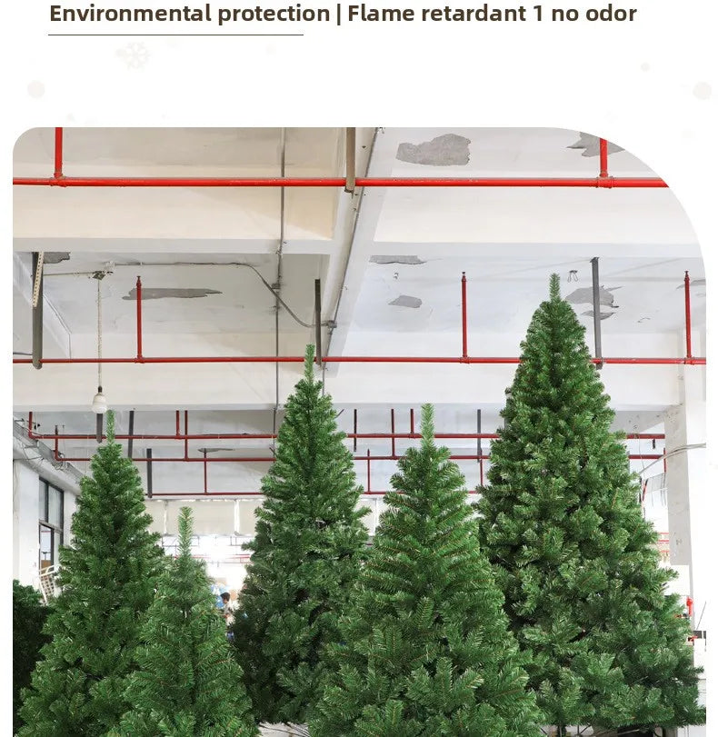 Christmas Tree Cryptic Eco-Friendly PVC Artificial Christmas Decorations 1.8m 2.1m Green Solid Tree