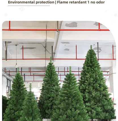 Christmas Tree Cryptic Eco-Friendly PVC Artificial Christmas Decorations 1.8m 2.1m Green Solid Tree
