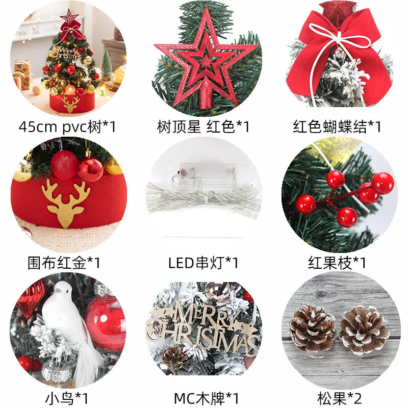 Christmas Decoration 45/60cm Christmas Tree Desktop Small Tree Ornaments New Year Navidad Gift Christmas Festival Party Supplies