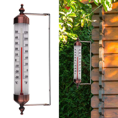 Outdoor Thermometer Garden Patio Outside Wall Greenhouse Sun Terrace Bronze Effect Outside Wall Thermometer Outdoor Thermometers