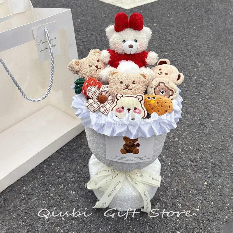 Birthday Gifts for Girlfriend - Cute Doll Bouquet Flowers, Lovely Surprise Present Idea for Her Special Day
